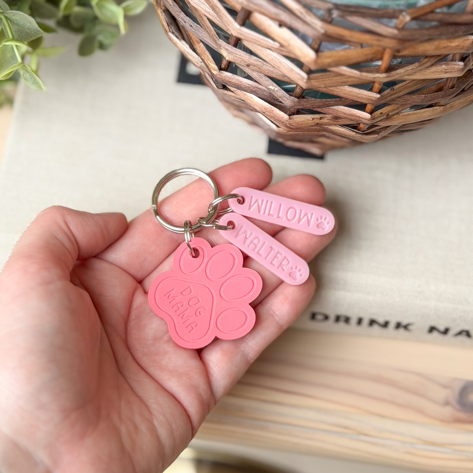 Dog Mama Paw Print Keyring - Image 6