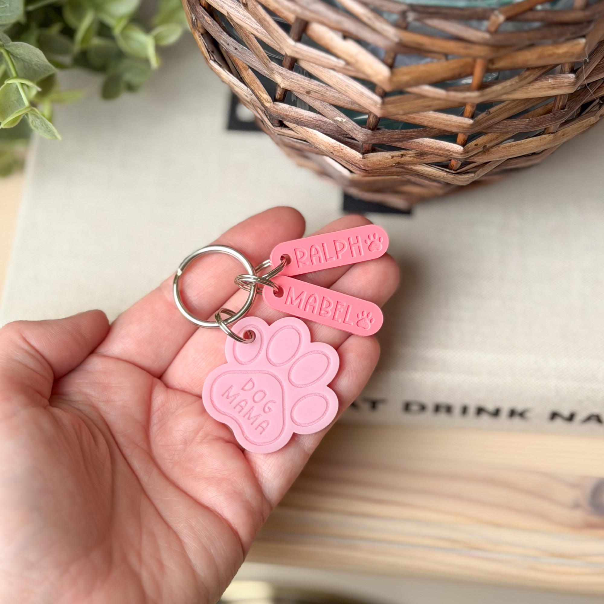 Dog Mama Paw Print Keyring - Image 5