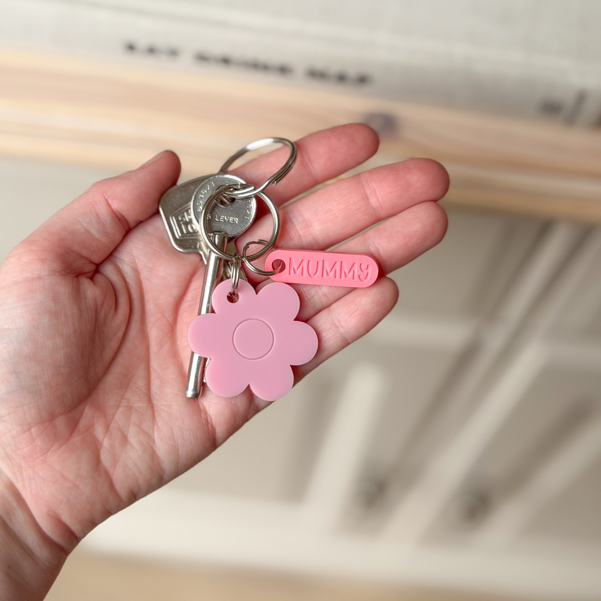 Flower & Name Charm Keyring - Image 5