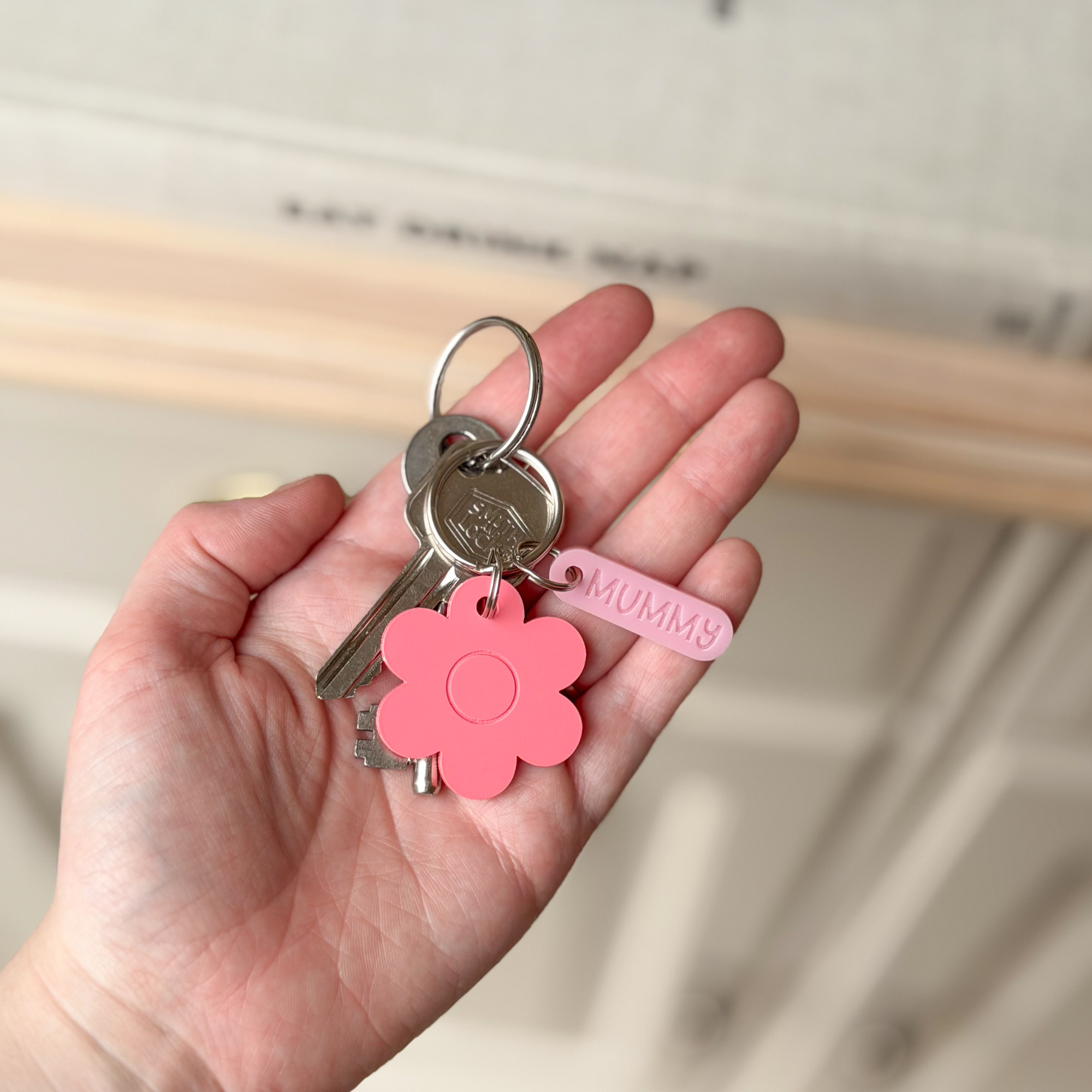 Flower & Name Charm Keyring - Image 6