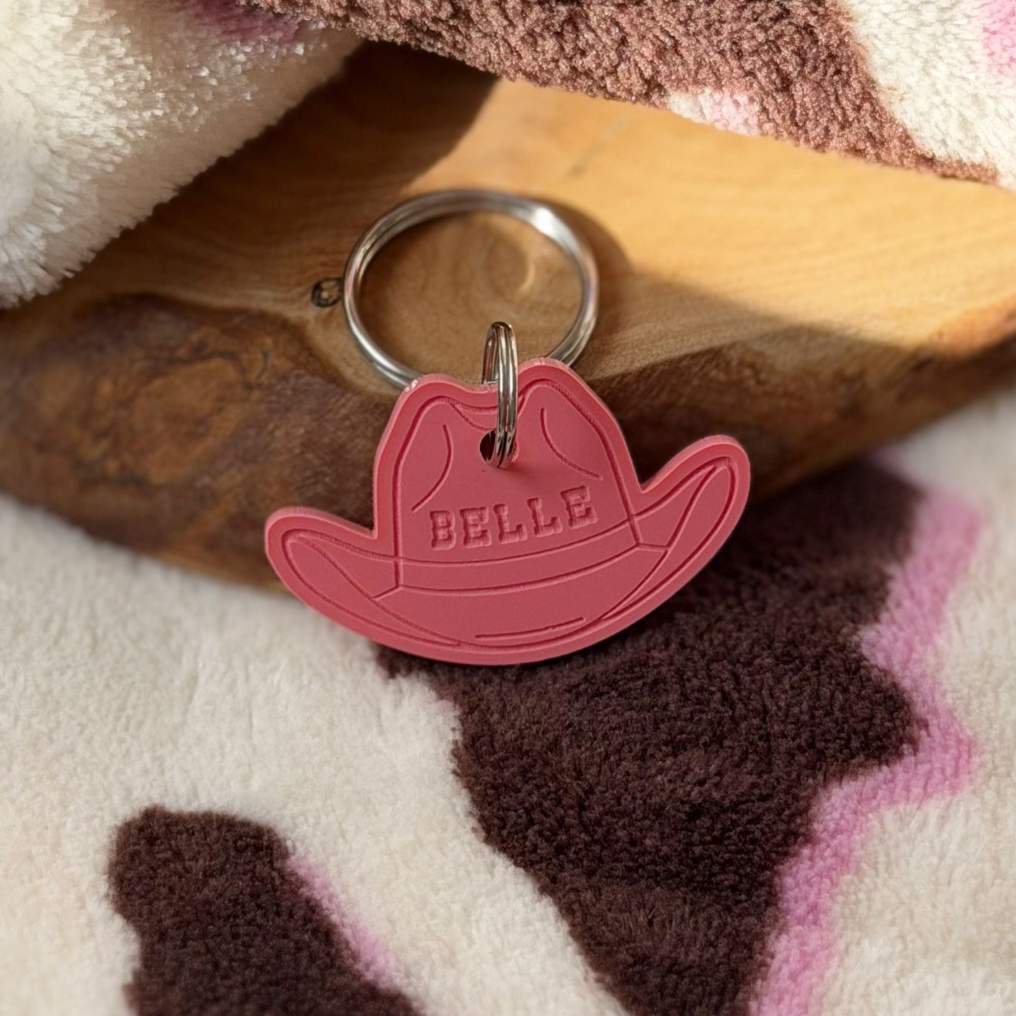 Texas Cowboy / Cowgirl Hat Shape Pet ID Tag - Image 6
