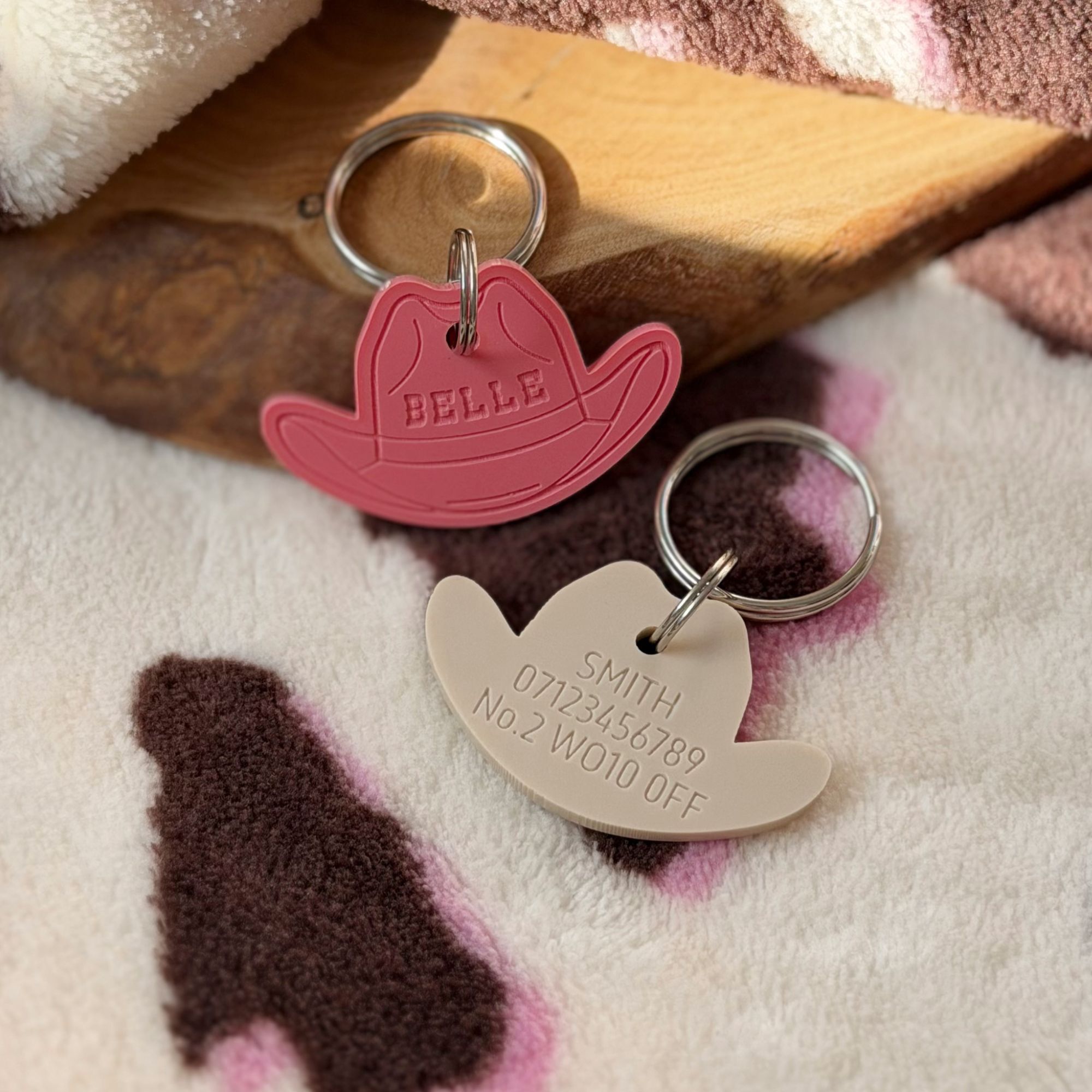 Texas Cowboy / Cowgirl Hat Shape Pet ID Tag - Image 5