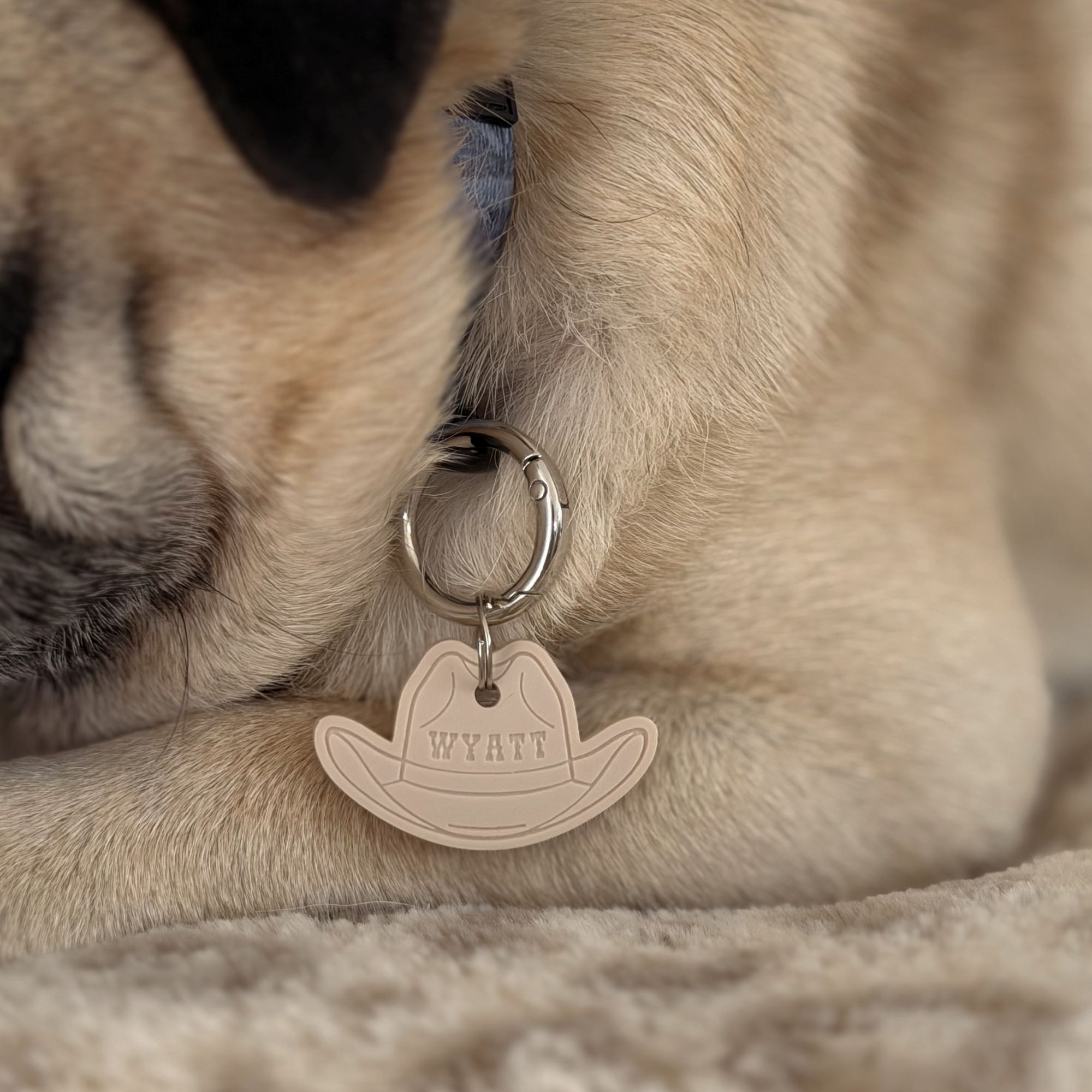 Texas Cowboy / Cowgirl Hat Shape Pet ID Tag - Image 4
